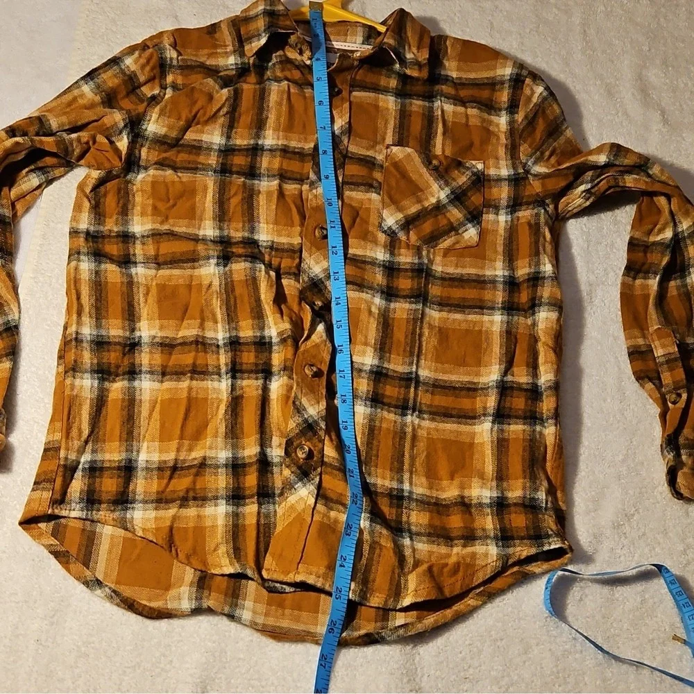 Distortion Boys 10/12 Brown Black White Plaid Long Sleeve Collared Button-Up